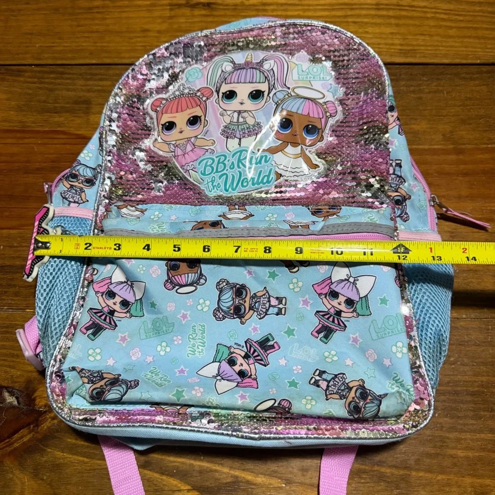 LOL Surprise Backpack BBs Run The World Sequin Blue Pink Girls School Bag